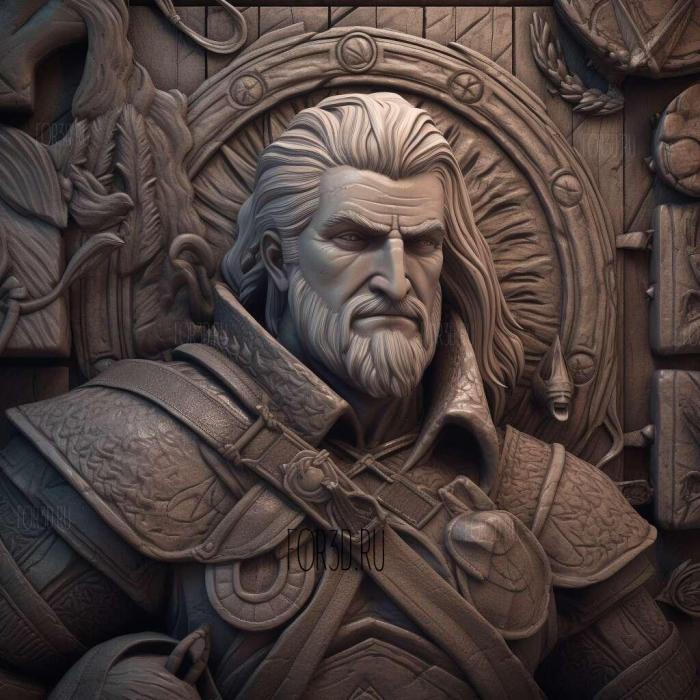 Geralt The Witcher 4 stl model for CNC